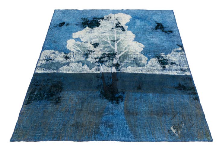 Detail image of 4' 8 x 5' 2 Hand Knotted Ultra Vintage Persian Wool Square Rug