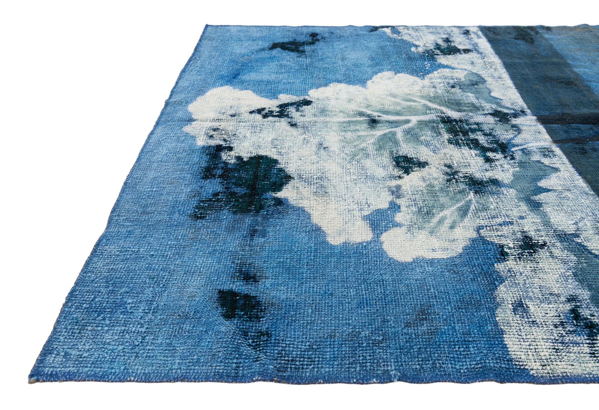 4' 8 x 5' 2 Hand Knotted Ultra Vintage Persian Wool Square Rug