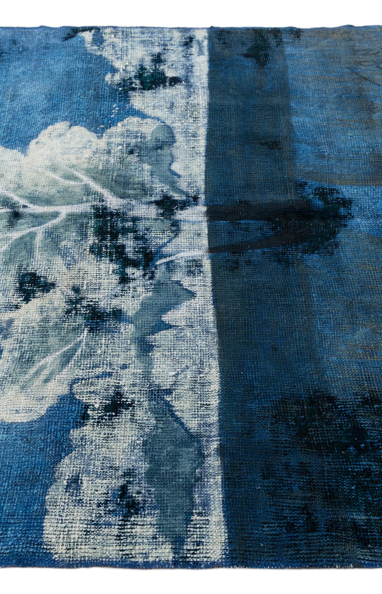 4' 8 x 5' 2 Hand Knotted Ultra Vintage Persian Wool Square Rug