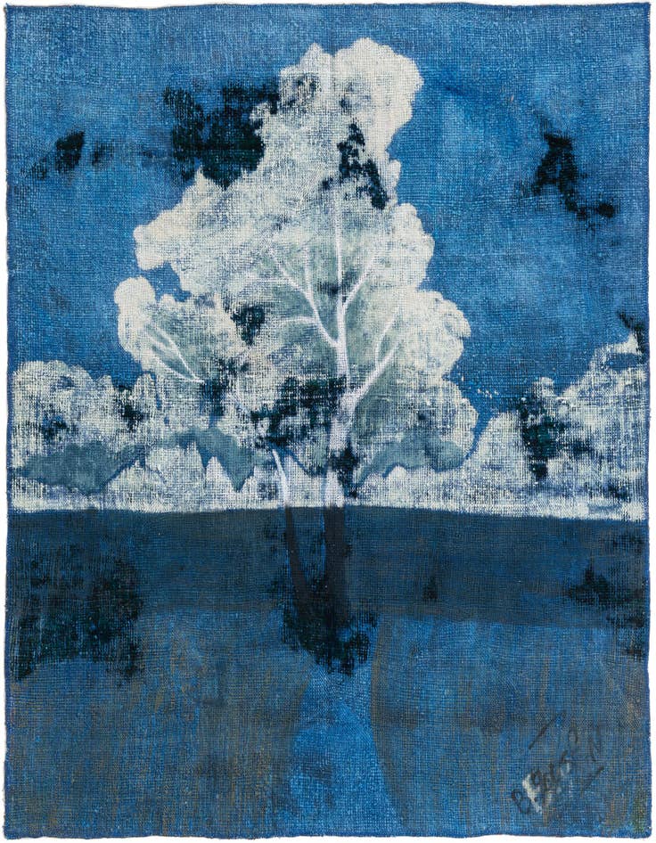Detail image of 4' 8 x 5' 2 Hand Knotted Ultra Vintage Persian Wool Square Rug