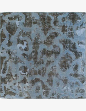 9' 2 x 9' 3 Hand Knotted Ultra Vintage Persian Wool Square Rug