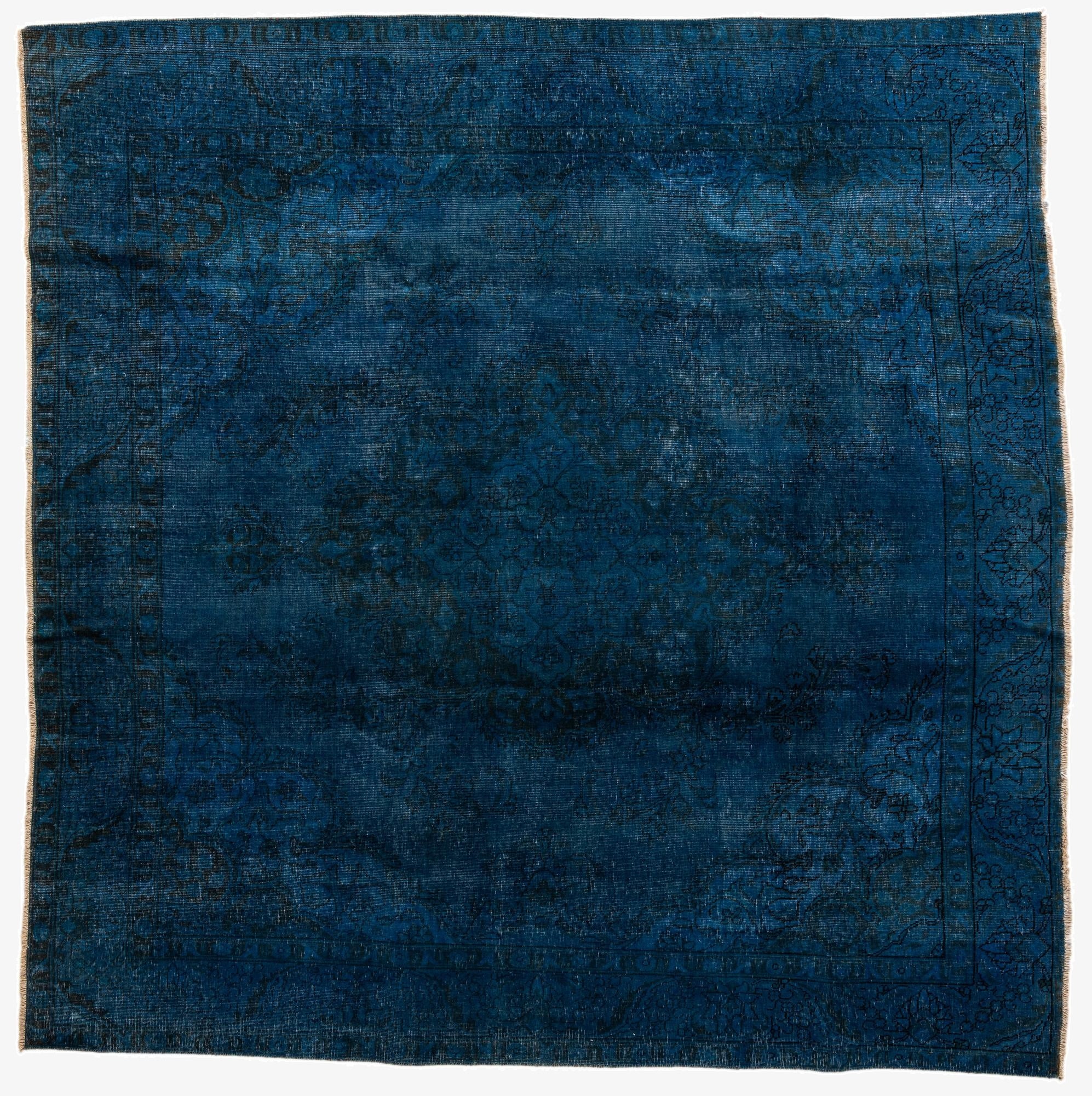 9' 4 x 9' 6  Hand Knotted Ultra Vintage Persian Wool Square Rug