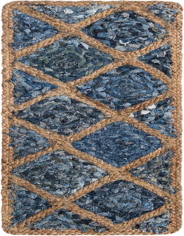Detail image of 0' 9 x 2' 6  Hand Braided Jute Stair Rug
