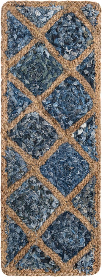 0' 9 x 2' 6 Handmade Braided Jute Stair Rug