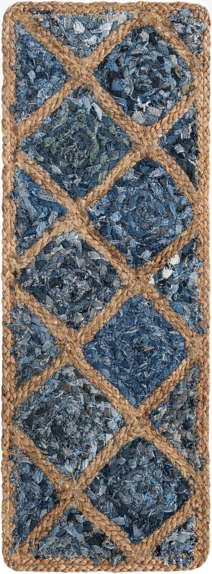 0' 9 x 2' 6  Hand Braided Jute Stair Rug