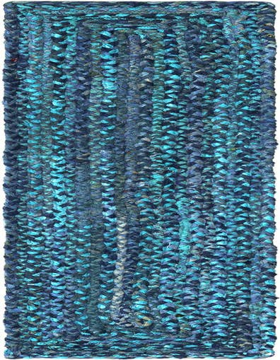 Detail image of 1' 2 x 6' 1  Hand Braided Chindi Table Runner Rug