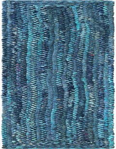 Detail image of 1' 2 x 10'  Hand Braided Chindi Table Runner Rug