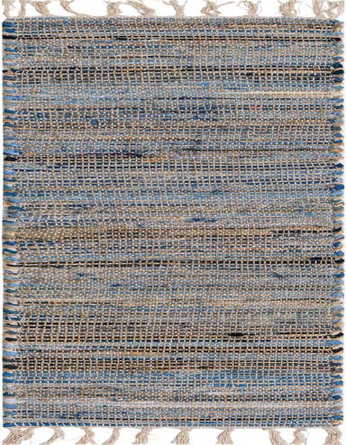Detail image of 1' 2 x 6' 1 Hand Woven Chindi Jute Table Runner Rug