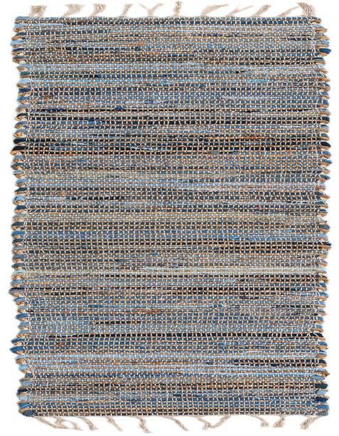 Detail image of 1' 2 x 5' 1 Hand Woven Chindi Jute Table Runner Rug