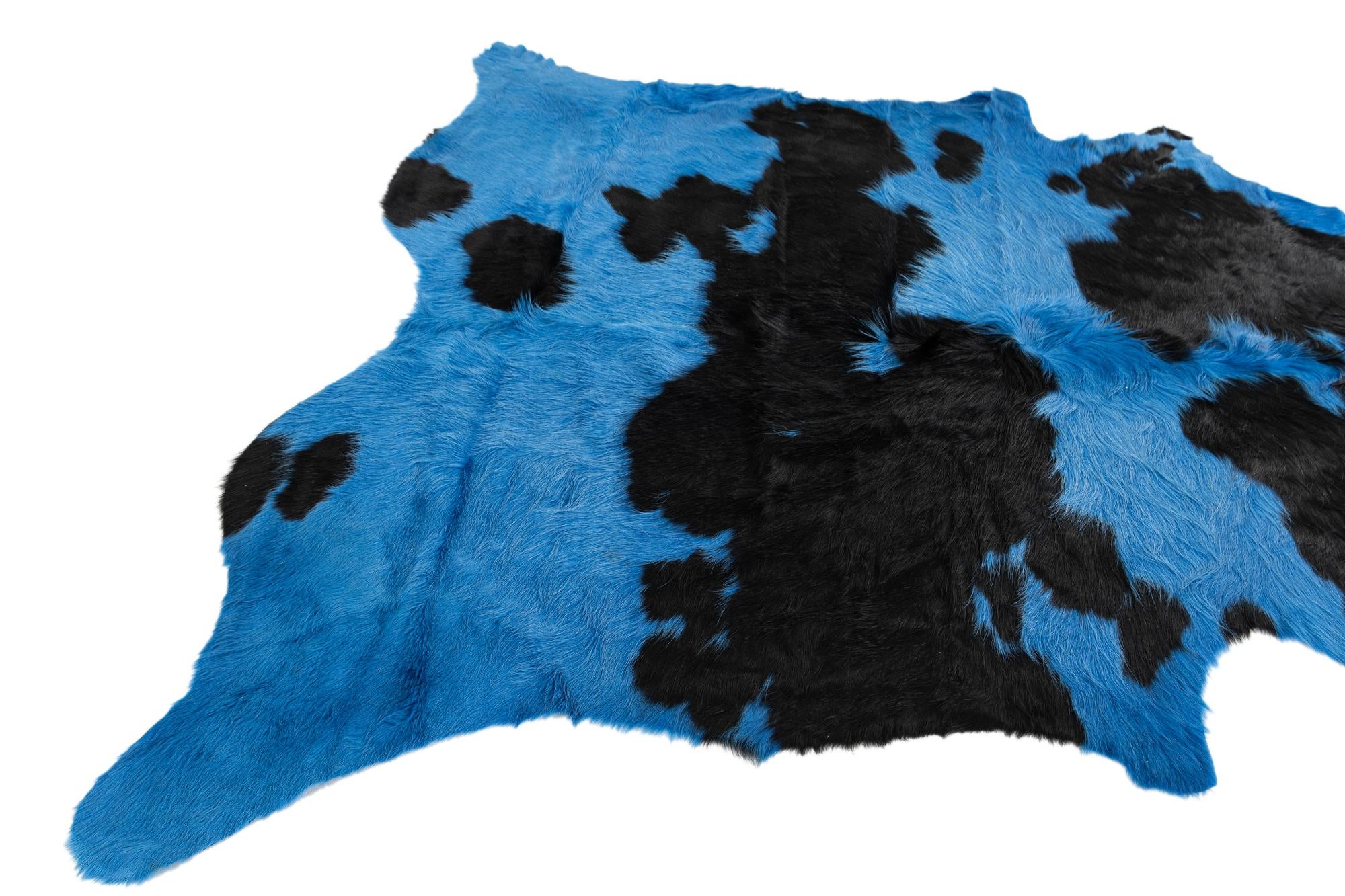 5' 10 x 6' 1 Cowhide Leather Table Runner Rug