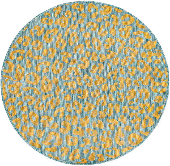 4' x 4' Easy-Clean Safari Indoor / Outdoor Round Rug