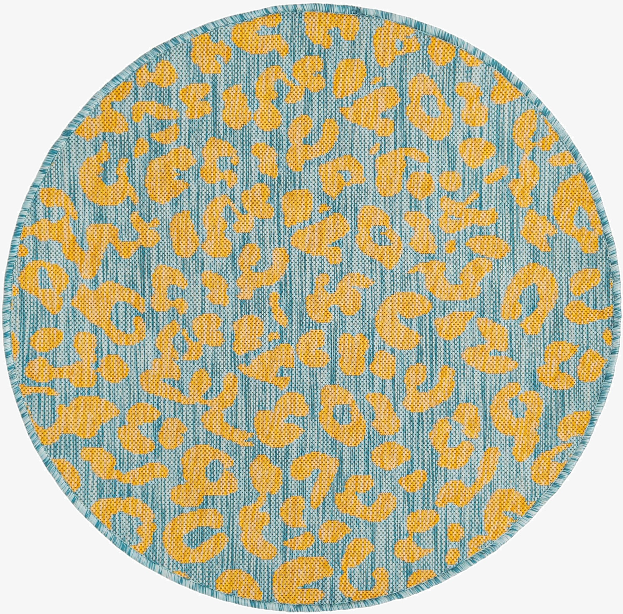 3' x 3'  Washable Safari Indoor / Outdoor Round Rug