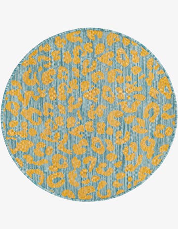 3' x 3' Easy-Clean Safari Indoor / Outdoor Round Rug