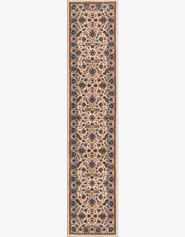2' 2 x 10' Bluebell · Persian floral rug, ivory and blue