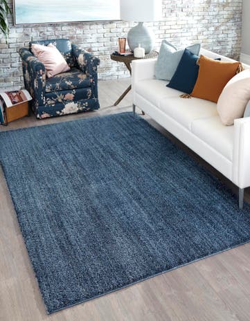 Blueberry Blue Jill Zarin Shaggy Chic Rug