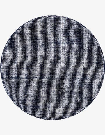 Blueberry Hand Woven Jill Zarin English Manor Farmhouse Wool Round Rug
