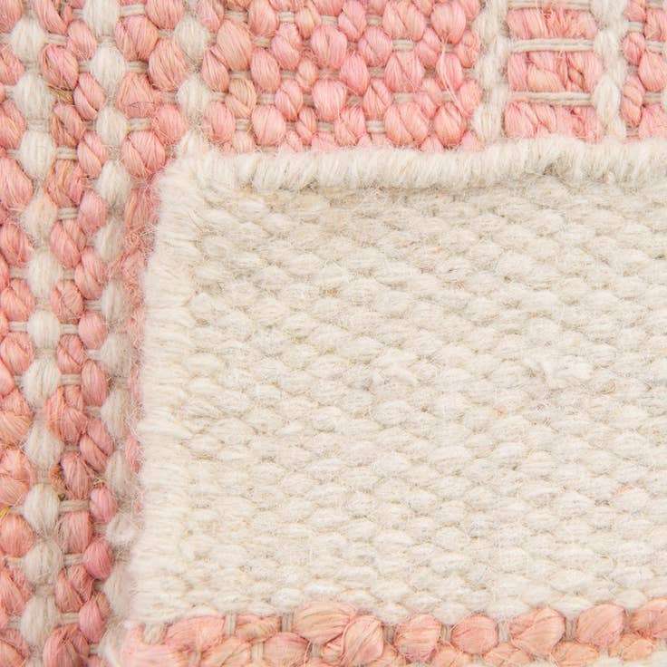 Detail image of Custom Blush Pink Hand Woven Lariat Rug