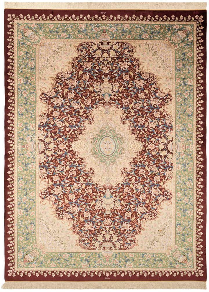6' 1 x 9' 10 Ghom Design Rug