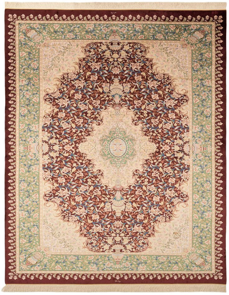 Detail image of 6' 1 x 9' 10 Ghom Design Rug
