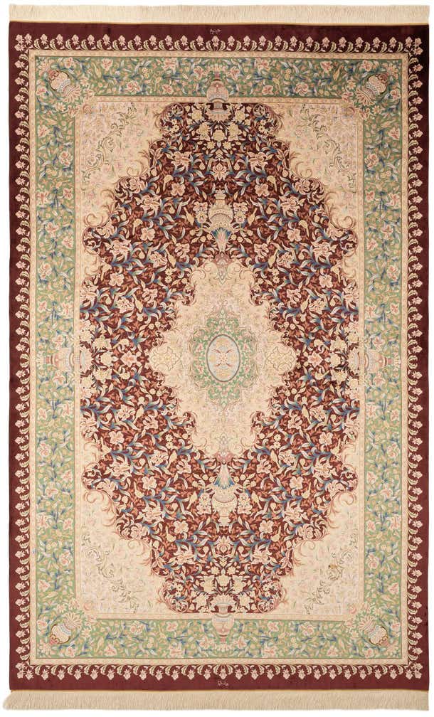 6' 1 x 9' 10 Ghom Design Rug