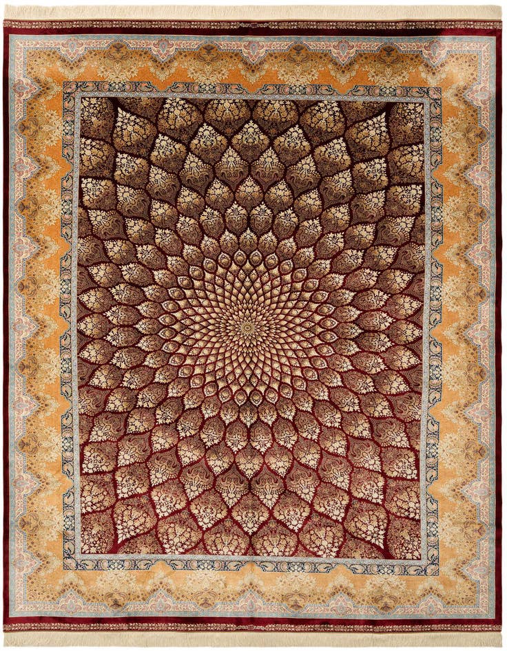 Detail image of 8' x 11' 5 Ghom Design Rug