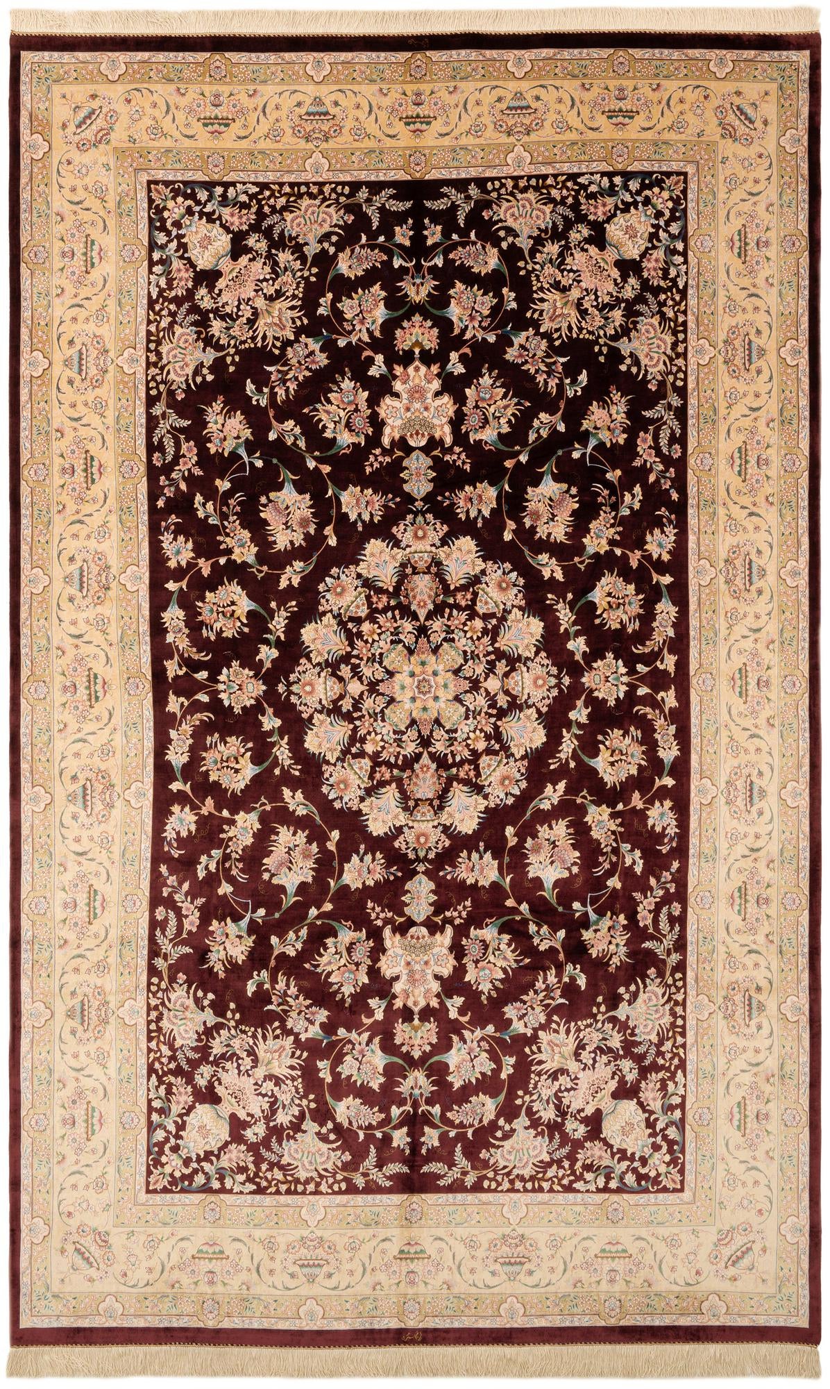 6' 2 x 10' Ghom Design Rug