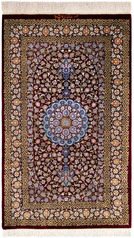 2' 7 x 4' 4 Ghom Silk Rug