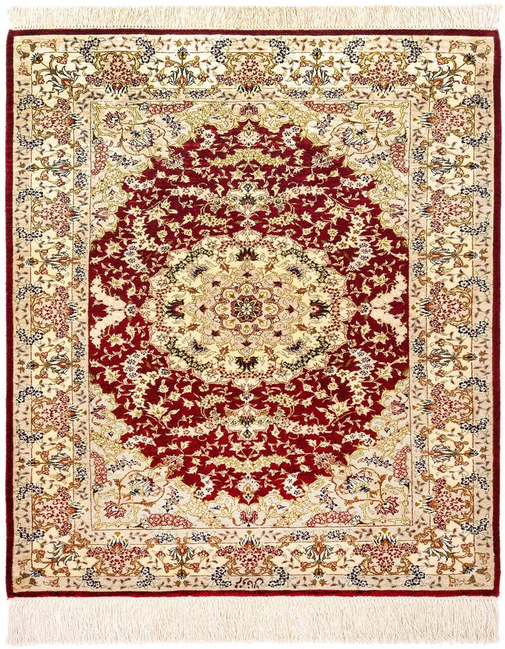 Detail image of 2' 7 x 3' 11 Ghom Silk Rug