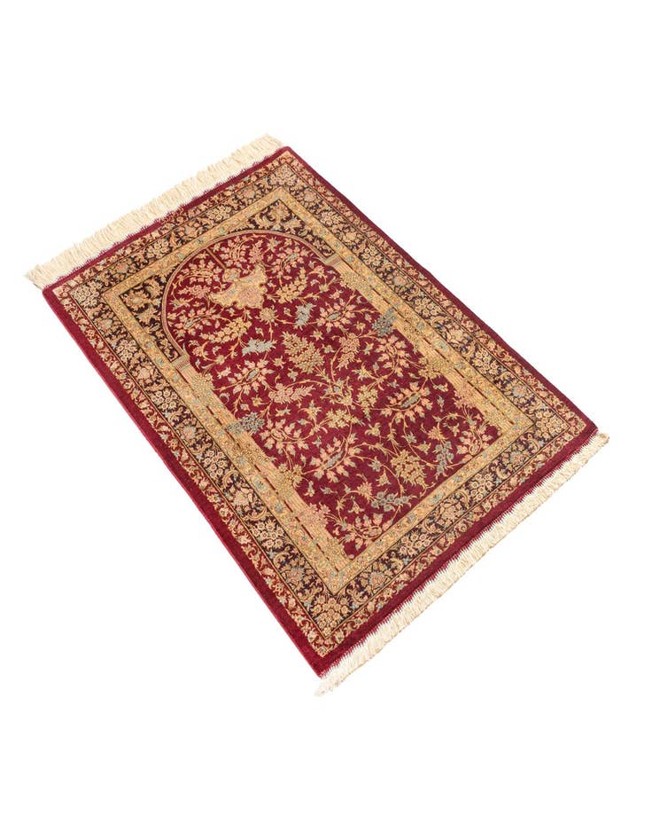 Detail image of 2' 7 x 3' 10 Ghom Silk Rug