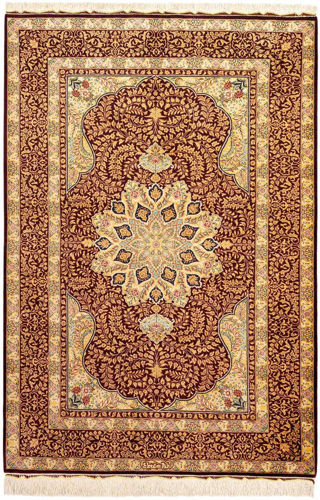 3' 5 x 4' 11 Ghom Silk Rug