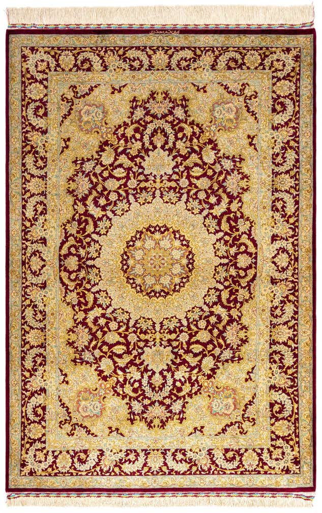 3' 3 x 4' 11 Ghom Silk Rug