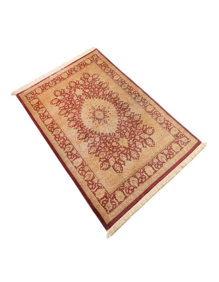 Detail image of 3' 3 x 4' 11 Ghom Silk Rug