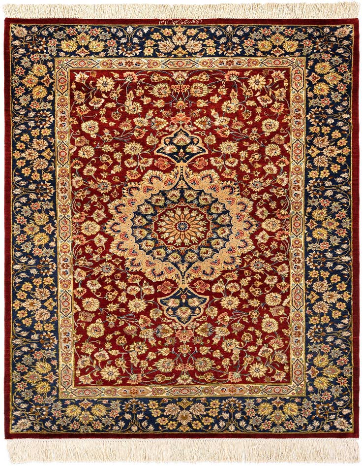 Detail image of 2' 7 x 3' 11 Ghom Silk Rug