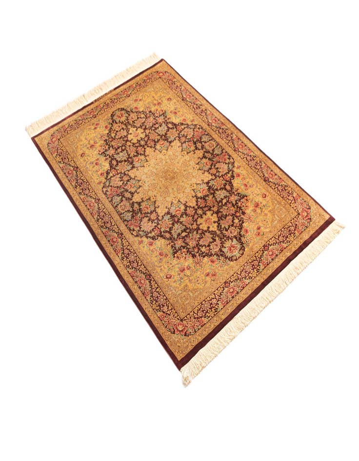 Detail image of 3' 4 x 5' 1 Ghom Silk Rug