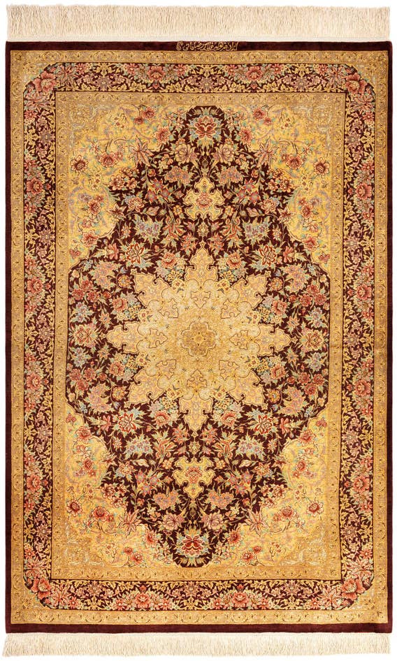 Detail image of 3' 4 x 5' 1 Ghom Silk Rug