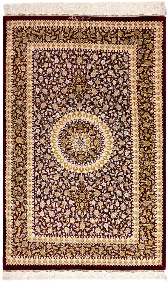 Detail image of 3' 3 x 5' 1 Ghom Silk Rug
