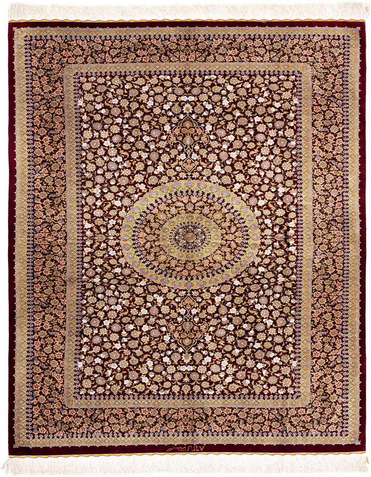 4' 4 x 6' 9 Ghom Silk Rug