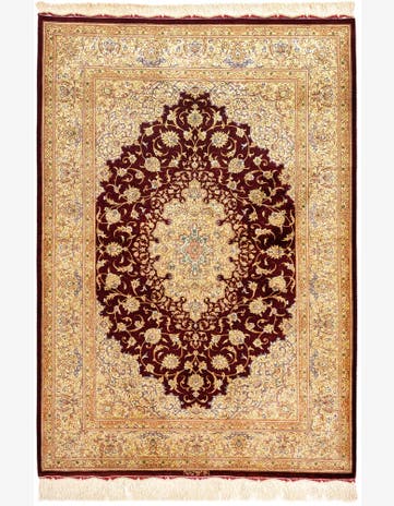 3' 5 x 4' 10 Ghom Silk Rug