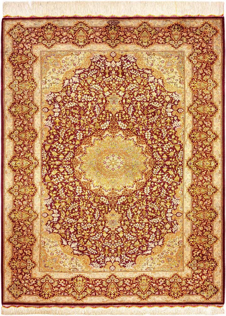 3' 4 x 4' 11 Ghom Silk Rug