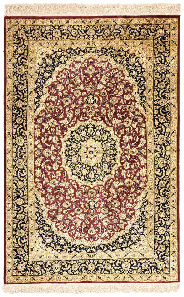 Detail image of 3' 3 x 5' Ghom Silk Rug