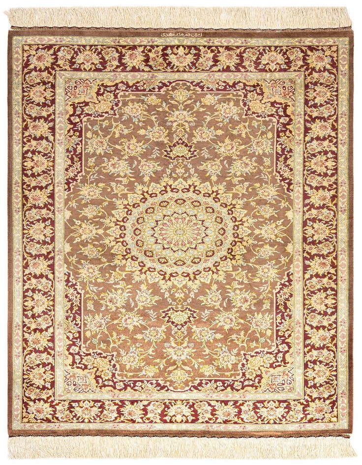 Detail image of 3' 3 x 4' 11 Ghom Silk Rug