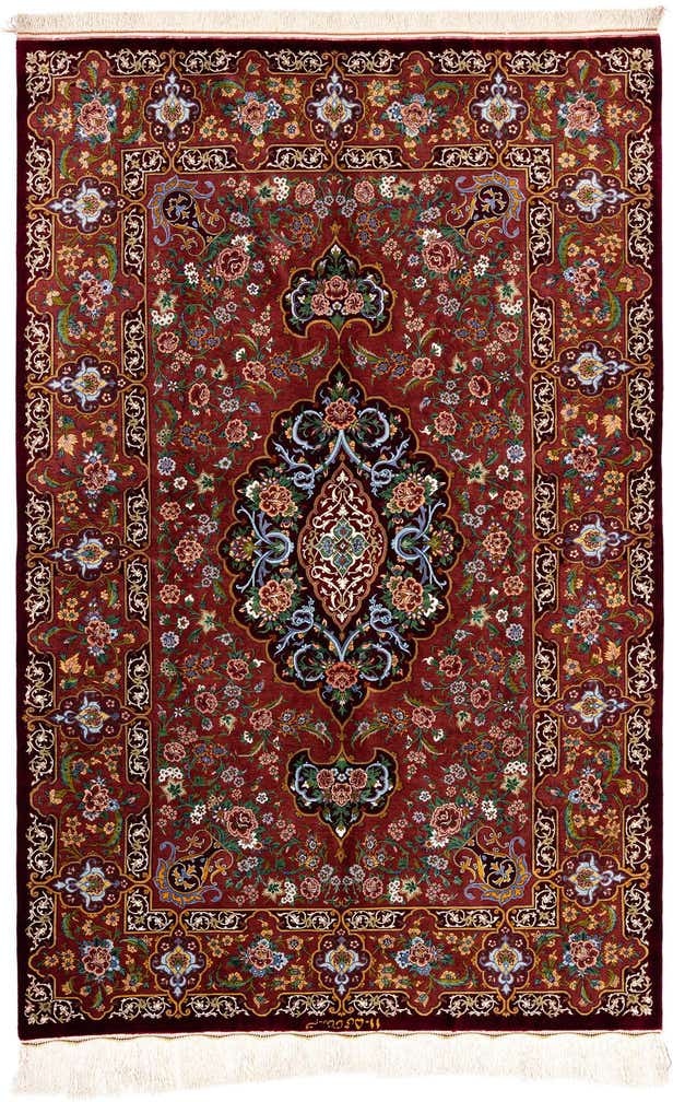 4' 2 x 6' 6 Ghom Silk Rug