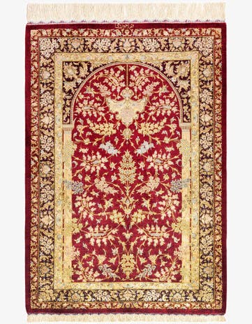 2' 7 x 3' 10 Ghom Silk Rug