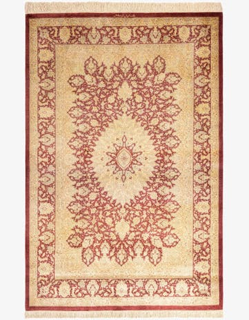 3' 3 x 4' 11 Ghom Silk Rug