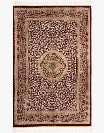 4' 4 x 6' 9 Ghom Silk Rug