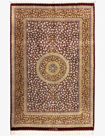 4' 5 x 6' 8 Ghom Silk Rug