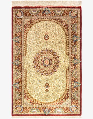 2' 7 x 4' Ghom Silk Rug