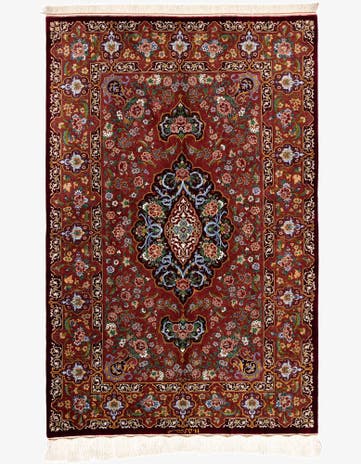 4' 2 x 6' 6 Ghom Silk Rug