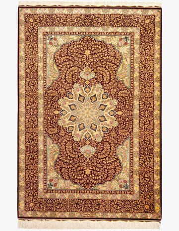 3' 5 x 4' 11 Ghom Silk Rug