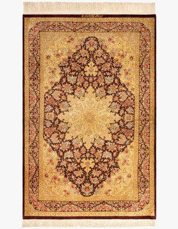 3' 4 x 5' 1 Ghom Silk Rug